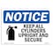 Signmission Sign, 10" H, Plastic, Keep All Cylinders Upright And Secure Sign, Landscape, 1014-L-15844 OS-NS-P-1014-L-15844 - alternate 1